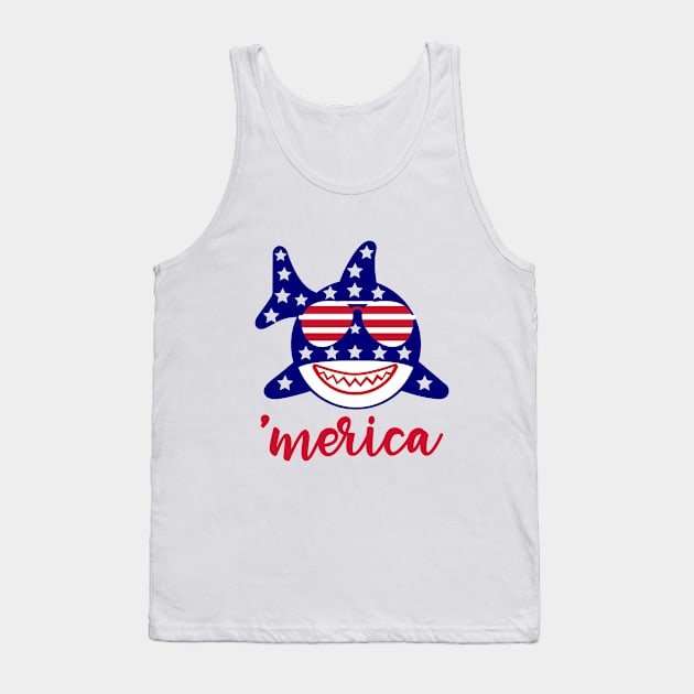 Baby Shark America 4th July Tank Top by PrintcoDesign